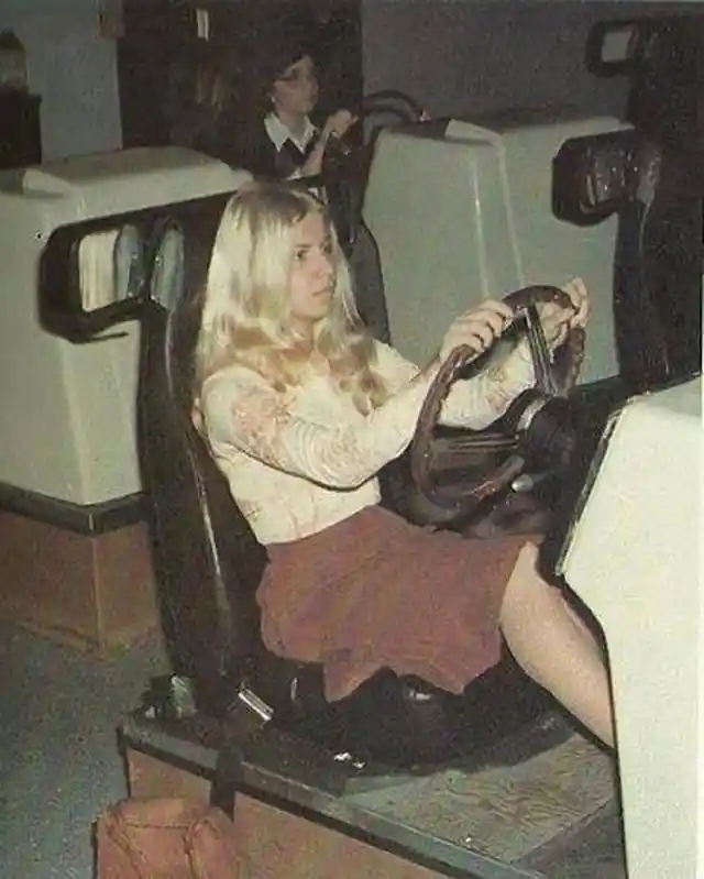 Driving school course in the 1970s.