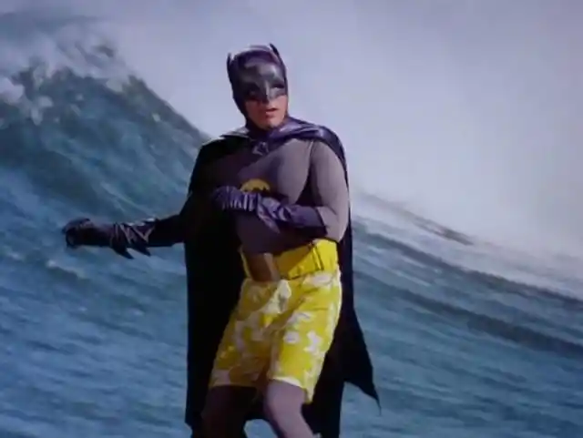 Holy Cowabunga! It's Batman surfing in 1966.