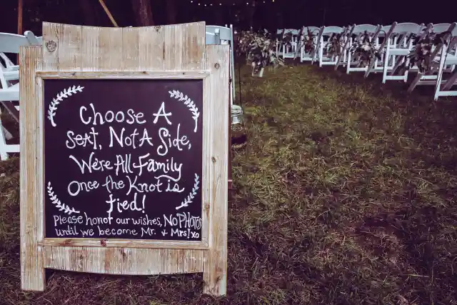Chalkboard
wedding sign