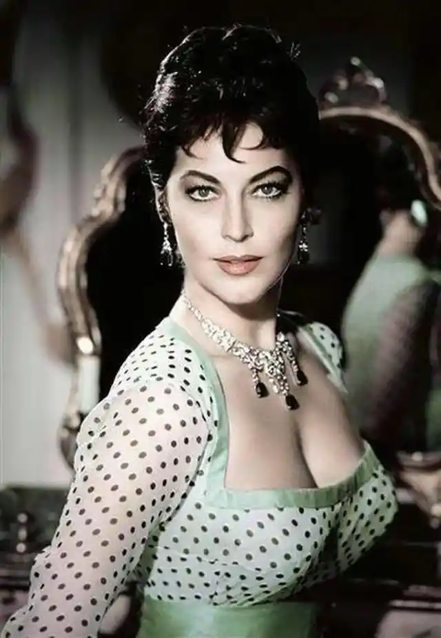 Ava Gardner in a mint green dress, although, she looked great no matter what she wore, 1959.