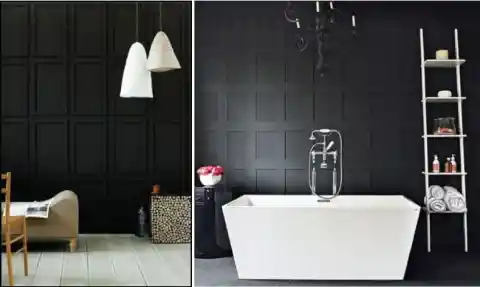 38. Faux Black Wainscoting for Wall